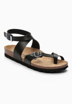 Schwarze Mala-Sandalen mit Zehensteg