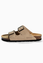 Sandales 2 Brides Bali Beige en Cuir Suédé