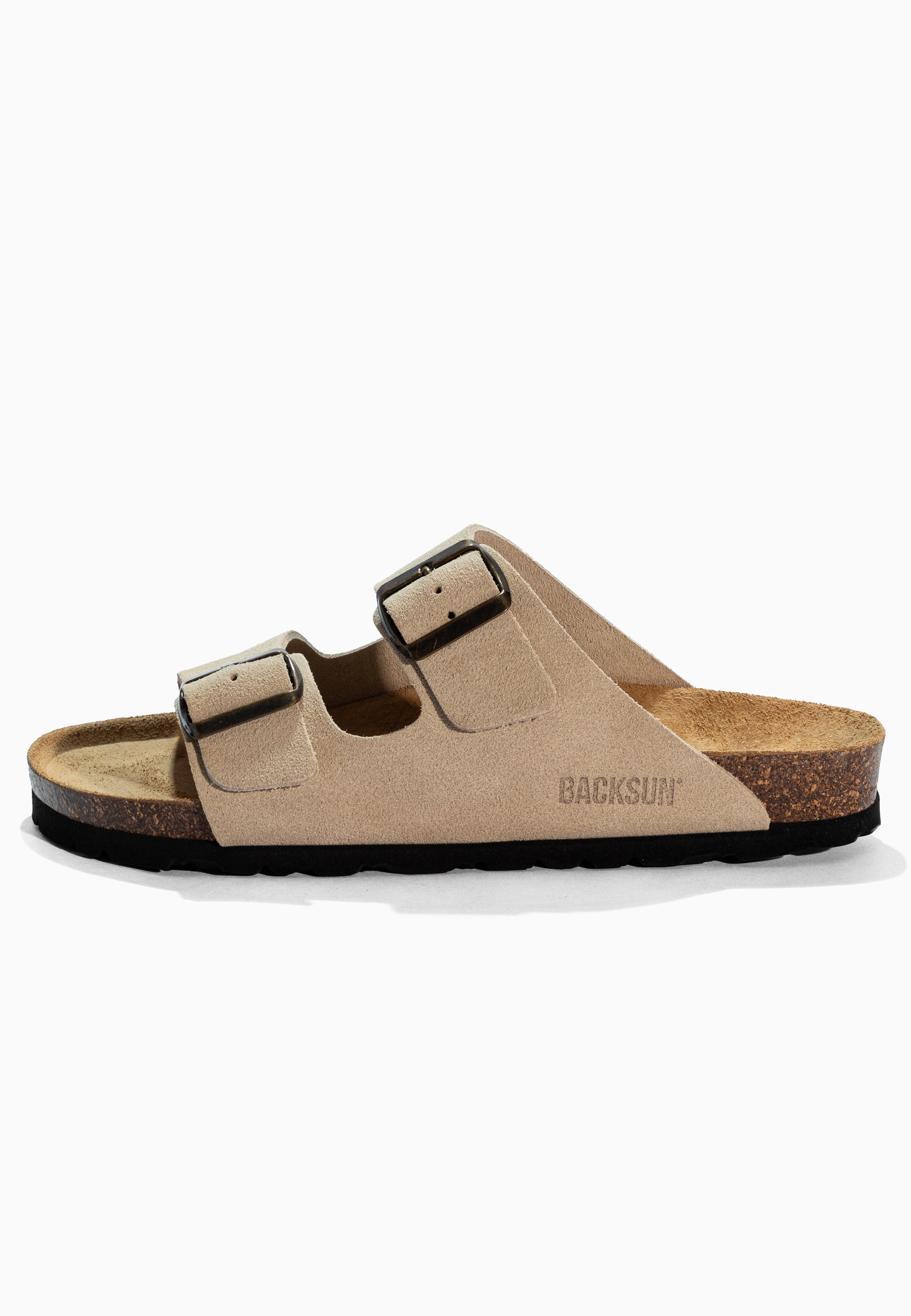 Sandales 2 Brides Bali Beige en Cuir Suédé