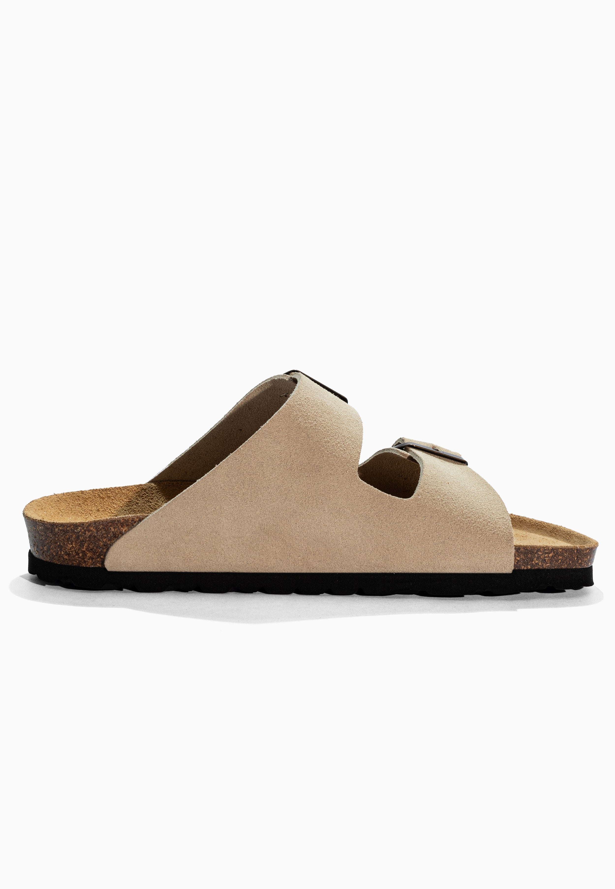 Sandales 2 Brides Bali Beige en Cuir Suédé