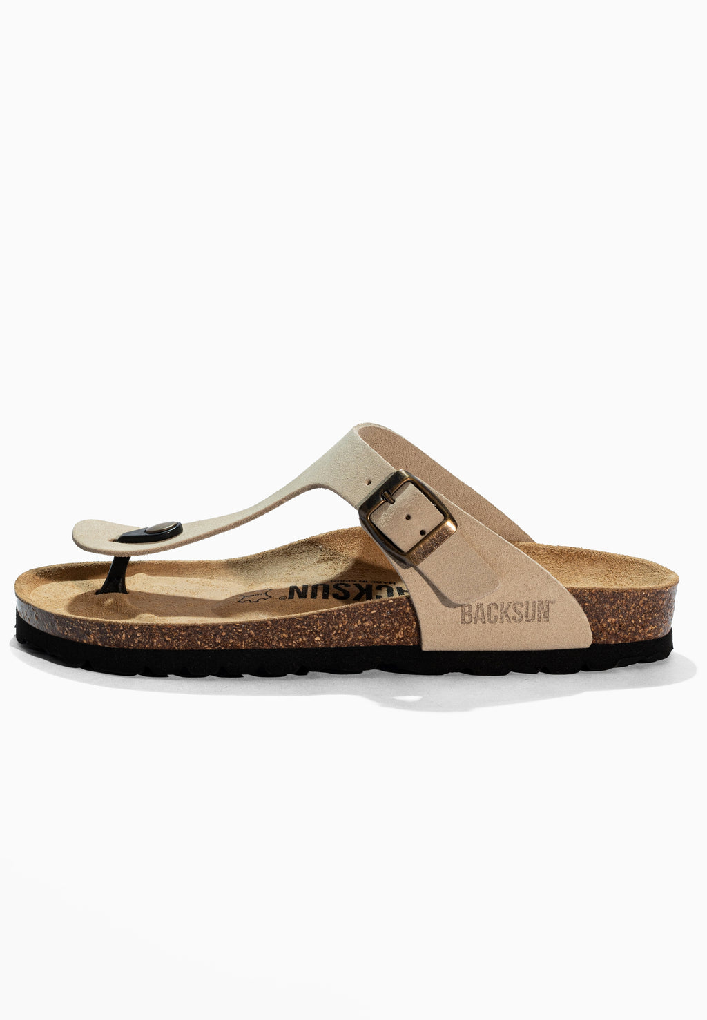 Sandales à Entre-doigts Mezzo Beige en Cuir Suédé