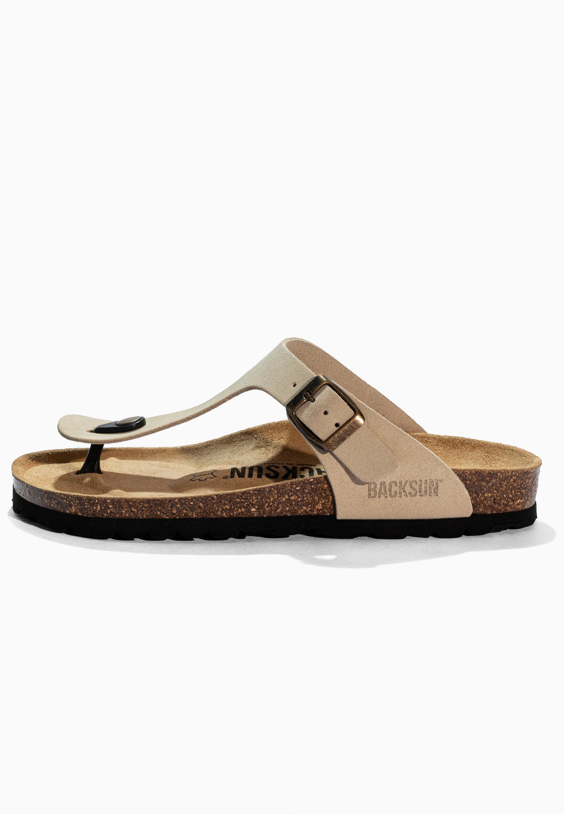 Sandales à Entre-doigts Mezzo Beige en Cuir Suédé