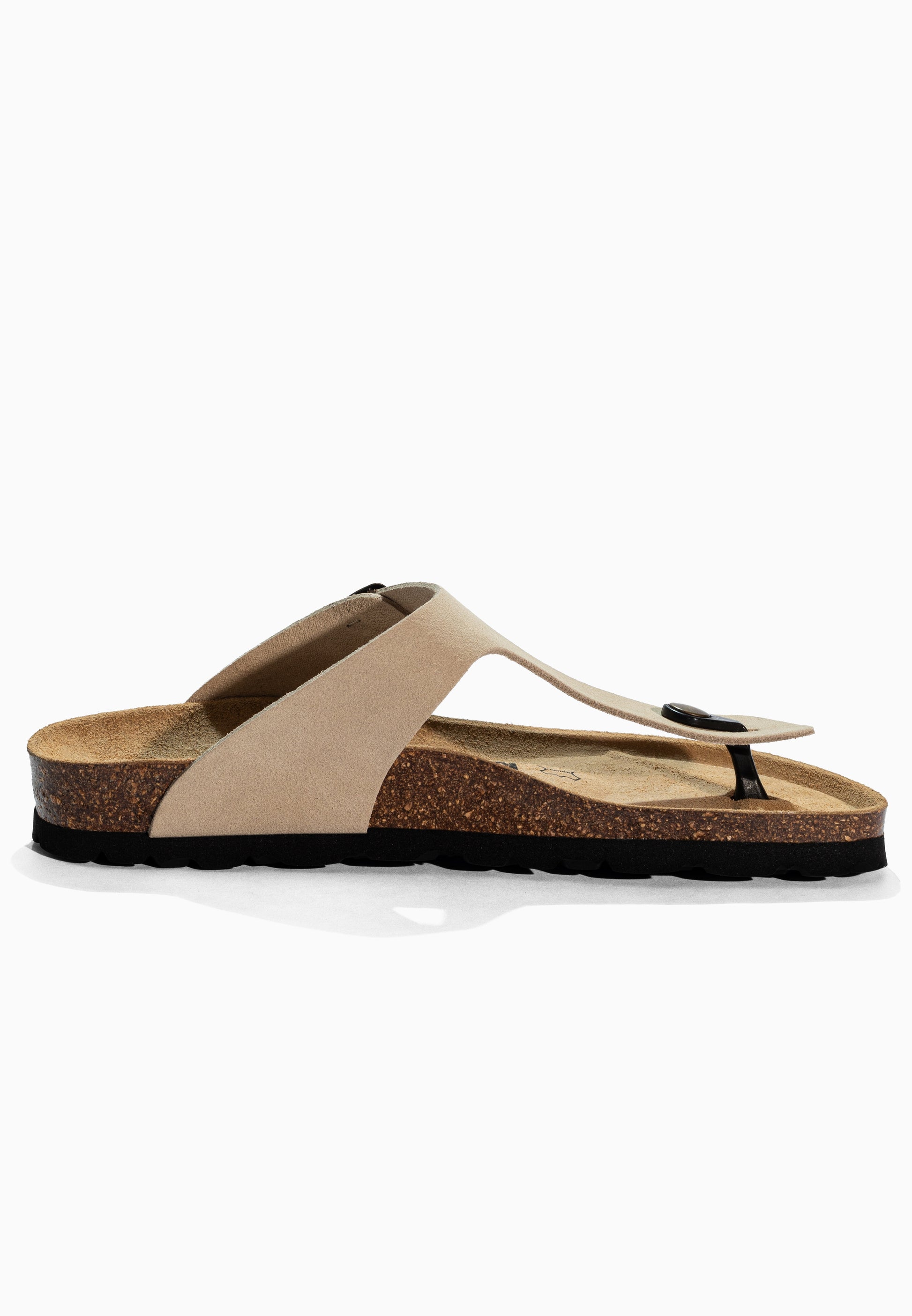 Sandales à Entre-doigts Mezzo Beige en Cuir Suédé