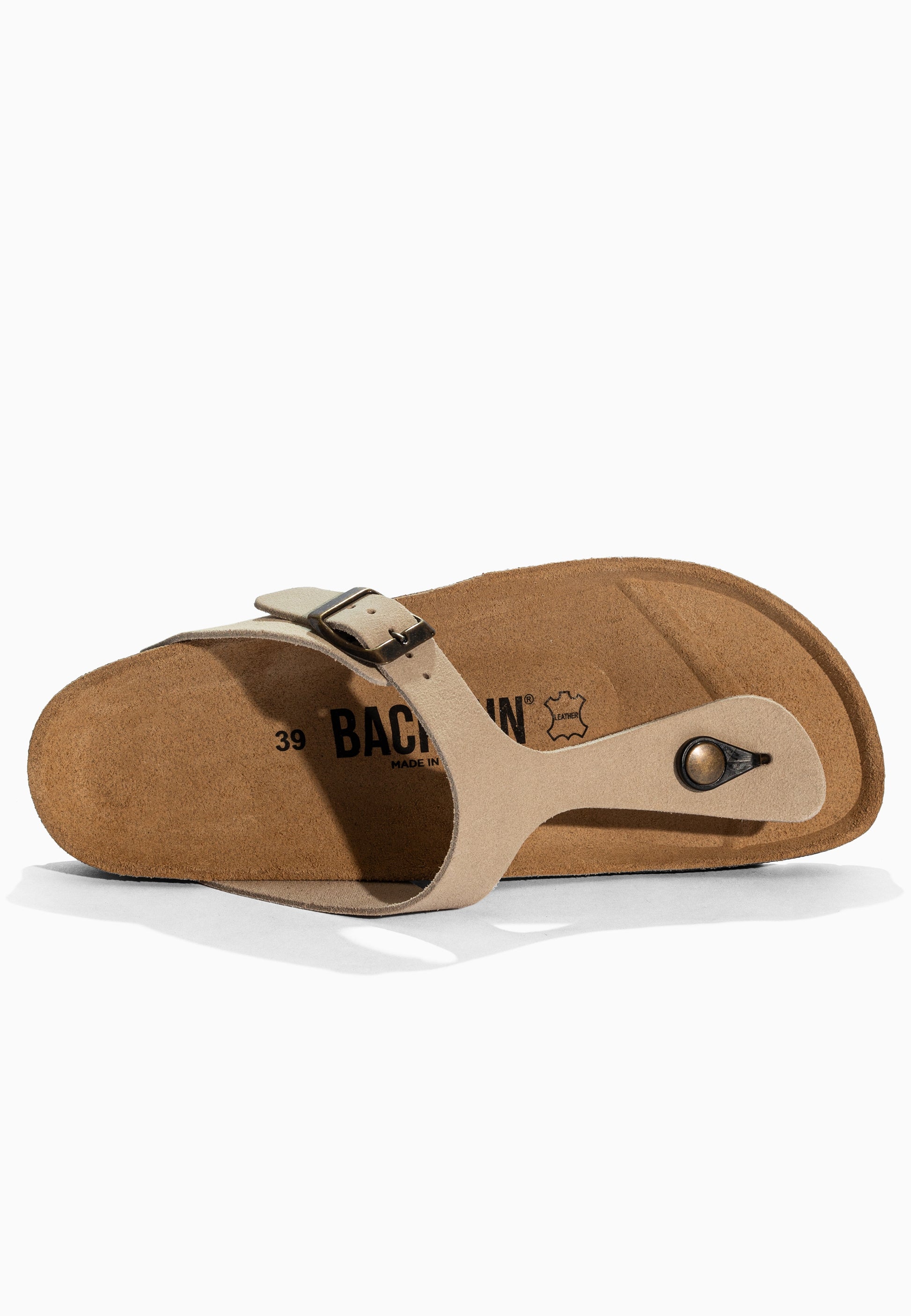 Sandales à Entre-doigts Mezzo Beige en Cuir Suédé