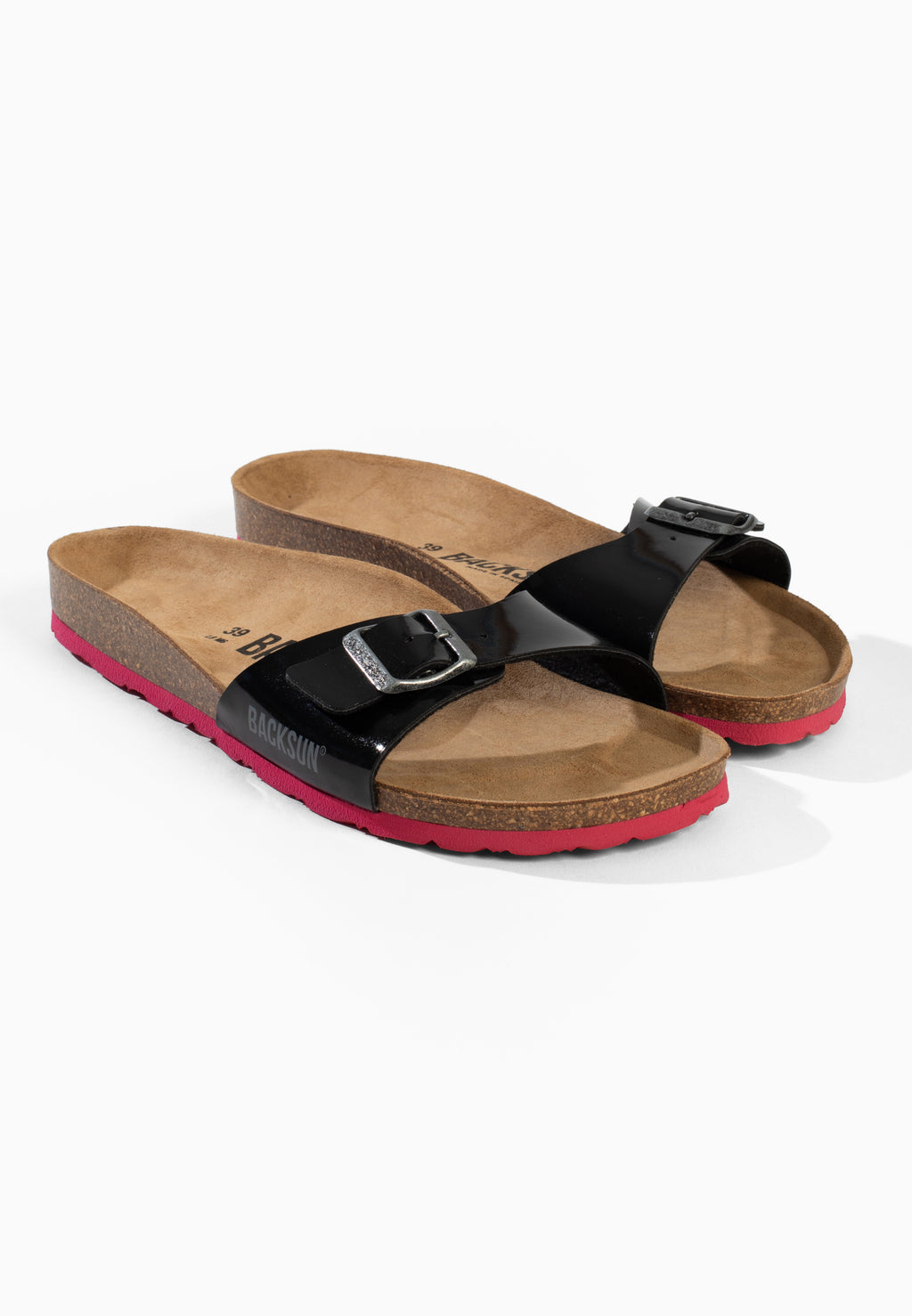 Paris Black 1 Strap Sandals