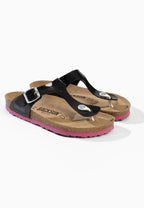 Singapore – Schwarze Zehentrenner-Sandalen