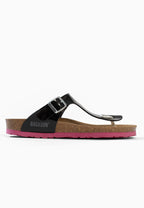 Singapore – Schwarze Zehentrenner-Sandalen