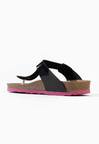 Singapore – Schwarze Zehentrenner-Sandalen