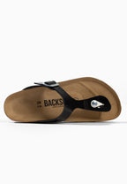 Singapore – Schwarze Zehentrenner-Sandalen