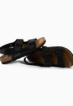 Schwarze Milan-Sandalen mit mehreren Riemen