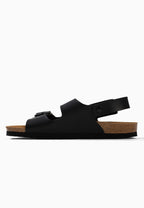 Schwarze Milan-Sandalen mit mehreren Riemen
