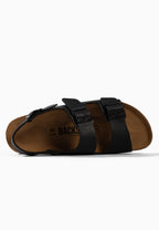 Schwarze Milan-Sandalen mit mehreren Riemen