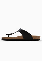 Singapore Black Toe-Thong Sandals