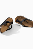 Singapore Black Toe-Thong Sandals