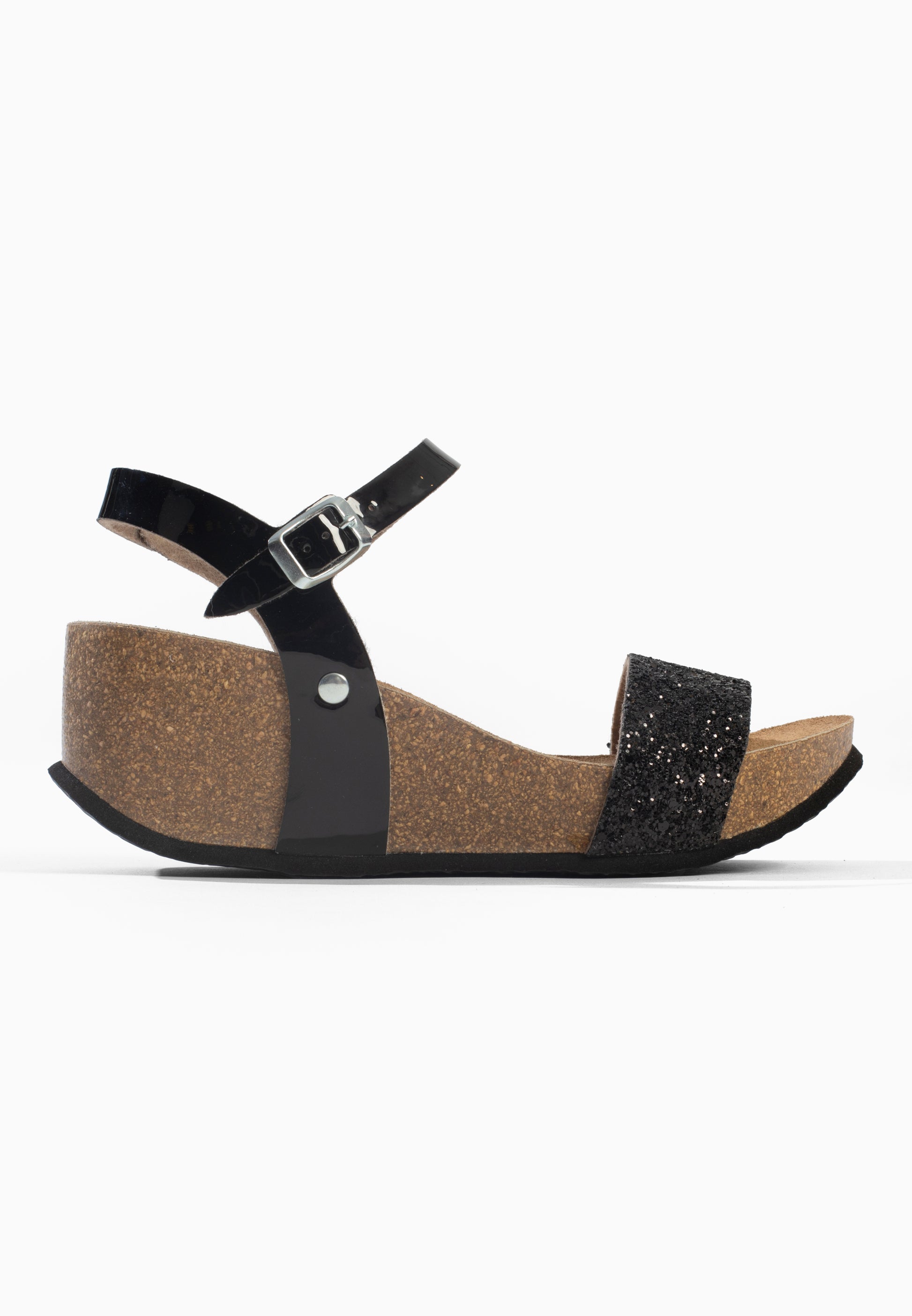 Sandales Compensées et Semi-compensées Rimini Noir pailleté