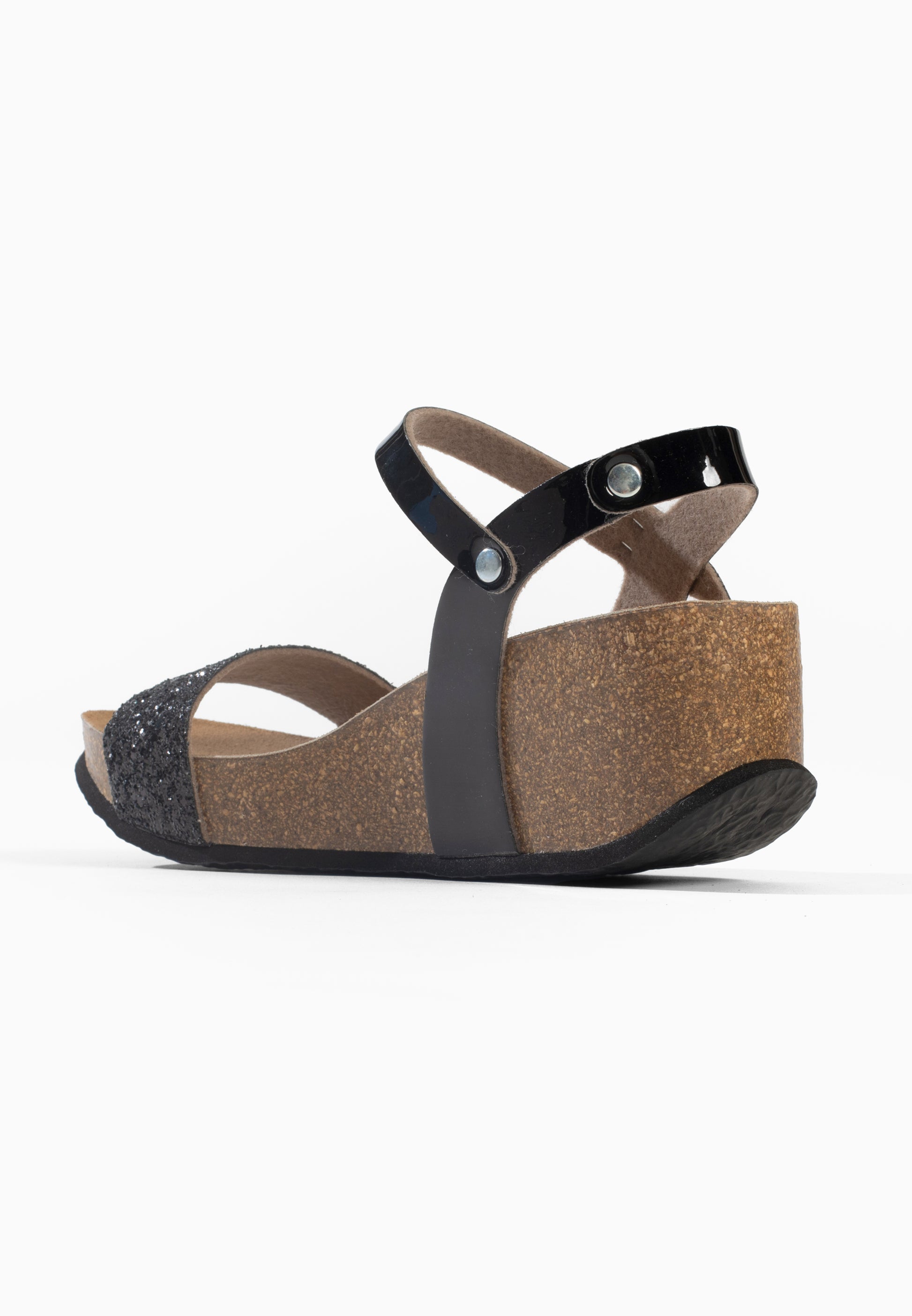 Sandales Compensées et Semi-compensées Rimini Noir pailleté