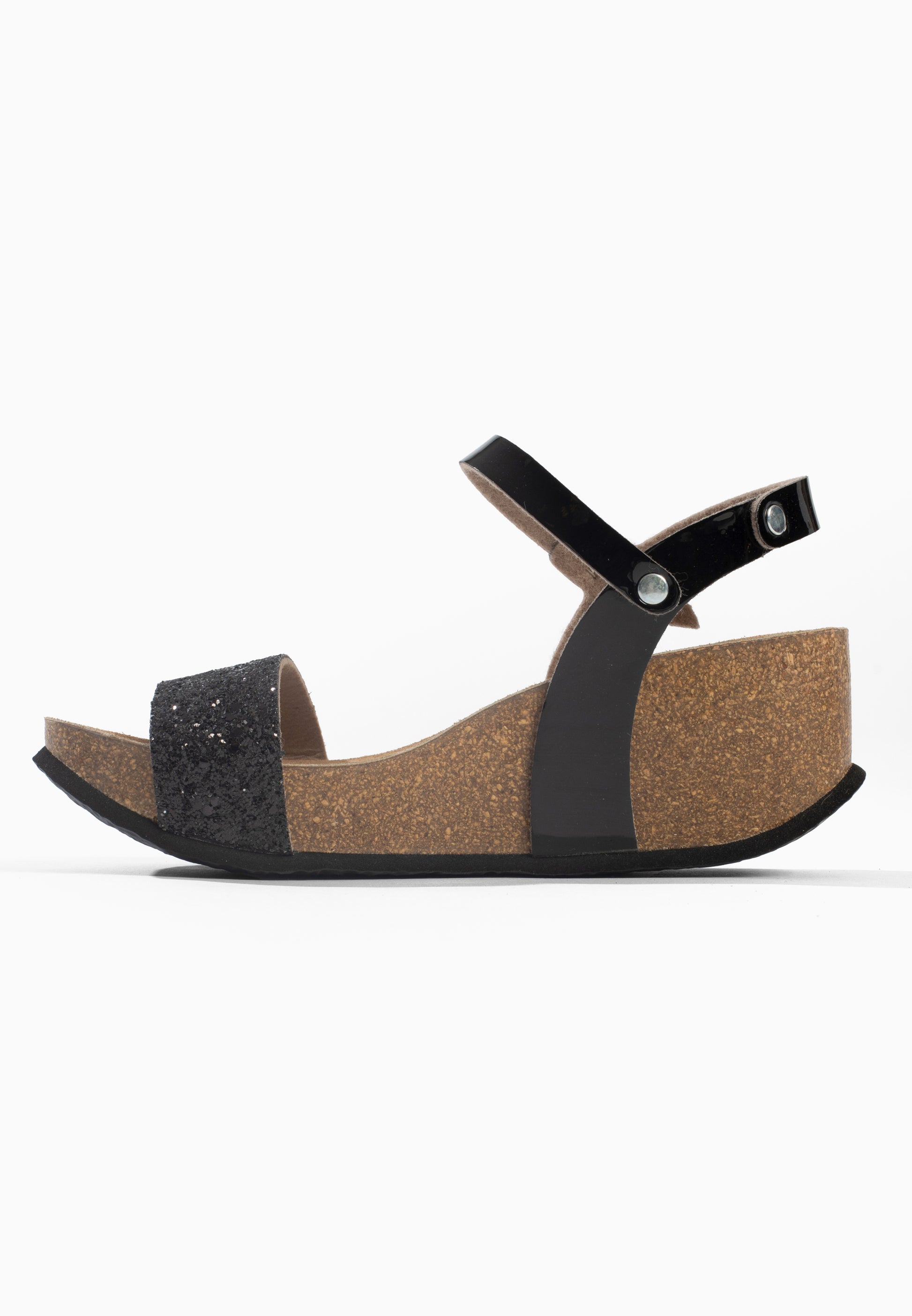 Sandales Compensées et Semi-compensées Rimini Noir pailleté