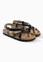 Sandales Multi-Brides Alma Noir pailleté