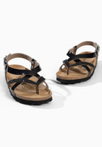 Sandales Multi-Brides Alma Noir pailleté