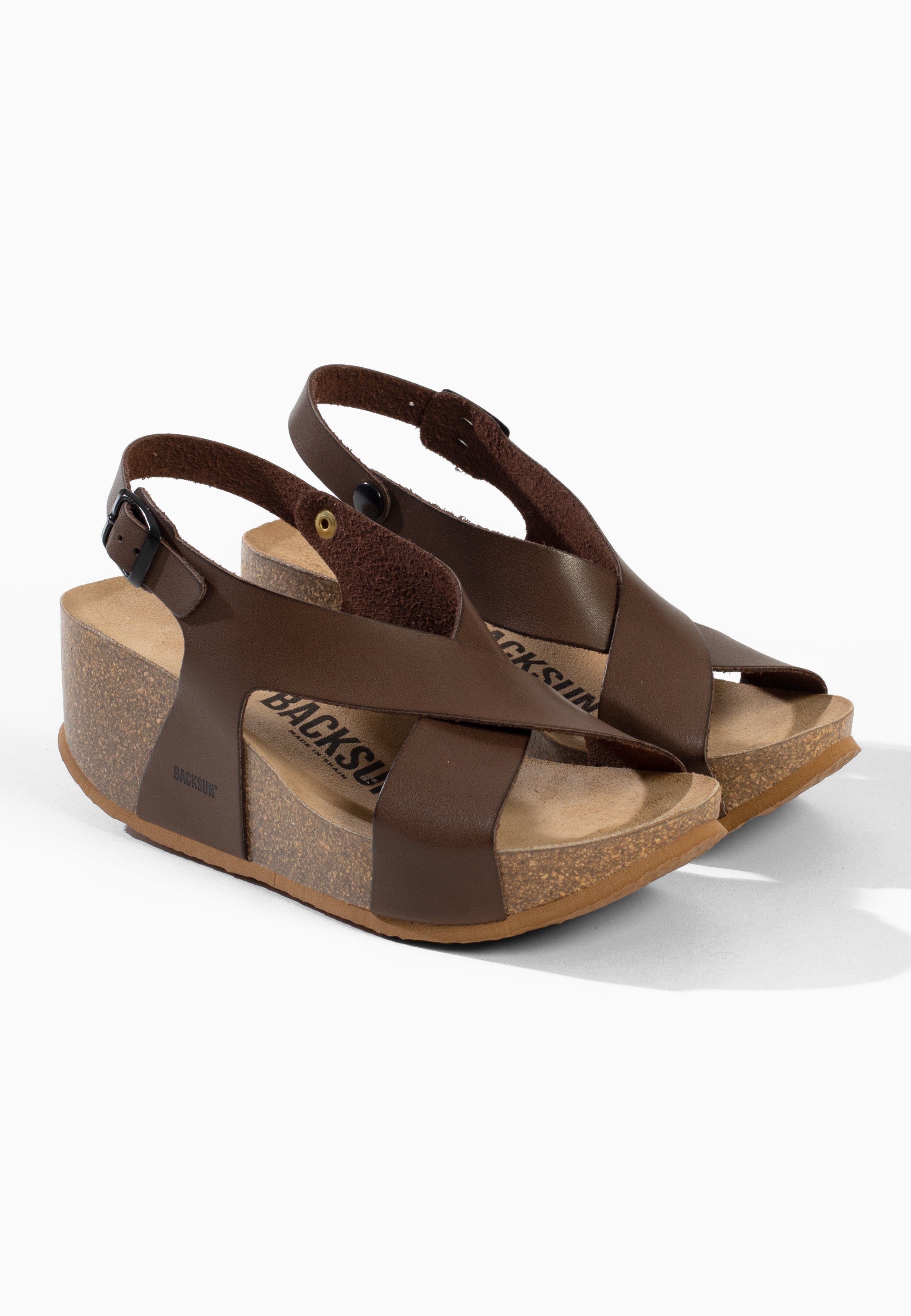 Sandales Compensées et Semi-compensées Melbourne Marron
