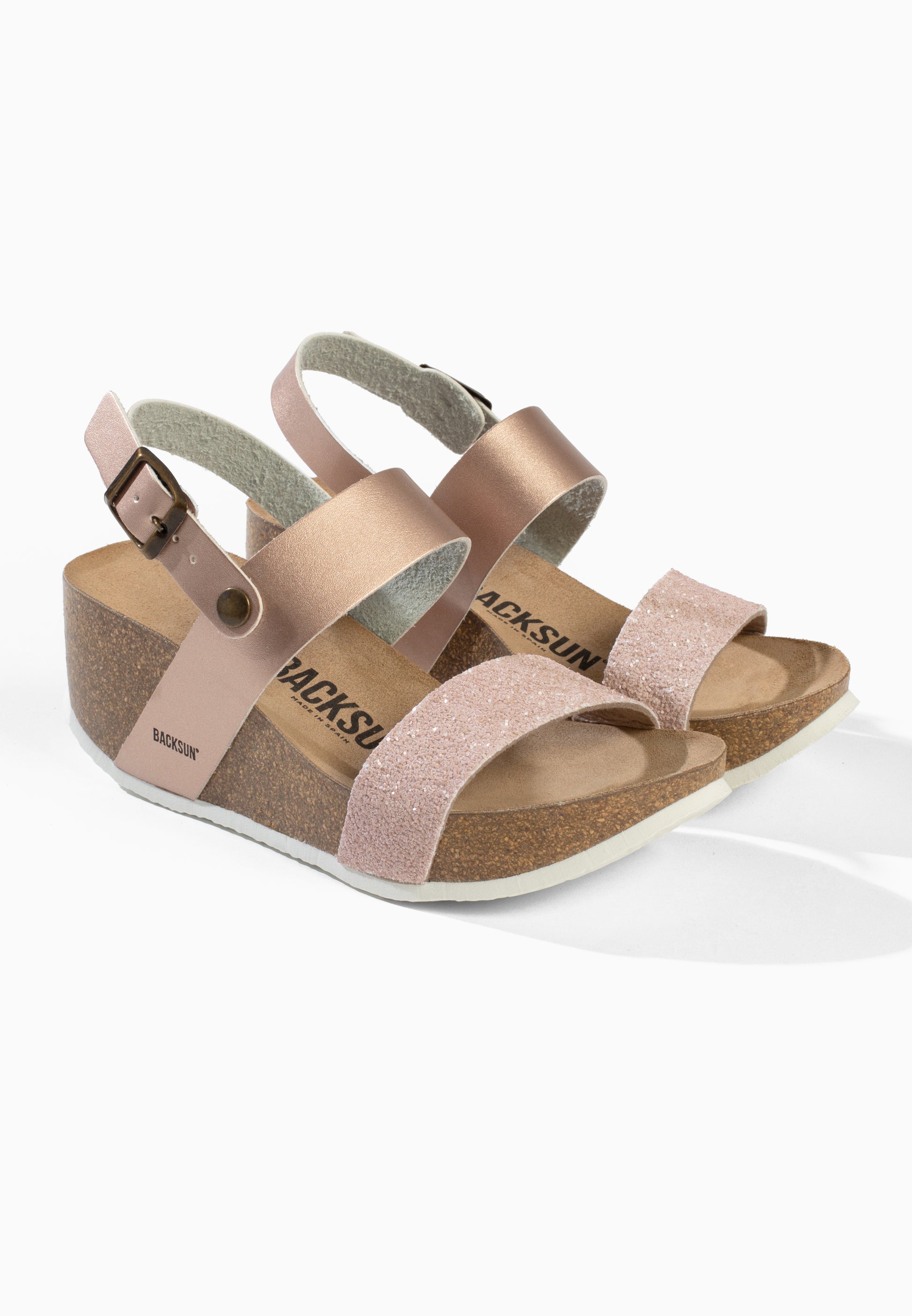 Sandales Compensées et Semi-compensées Cali Beige pailleté