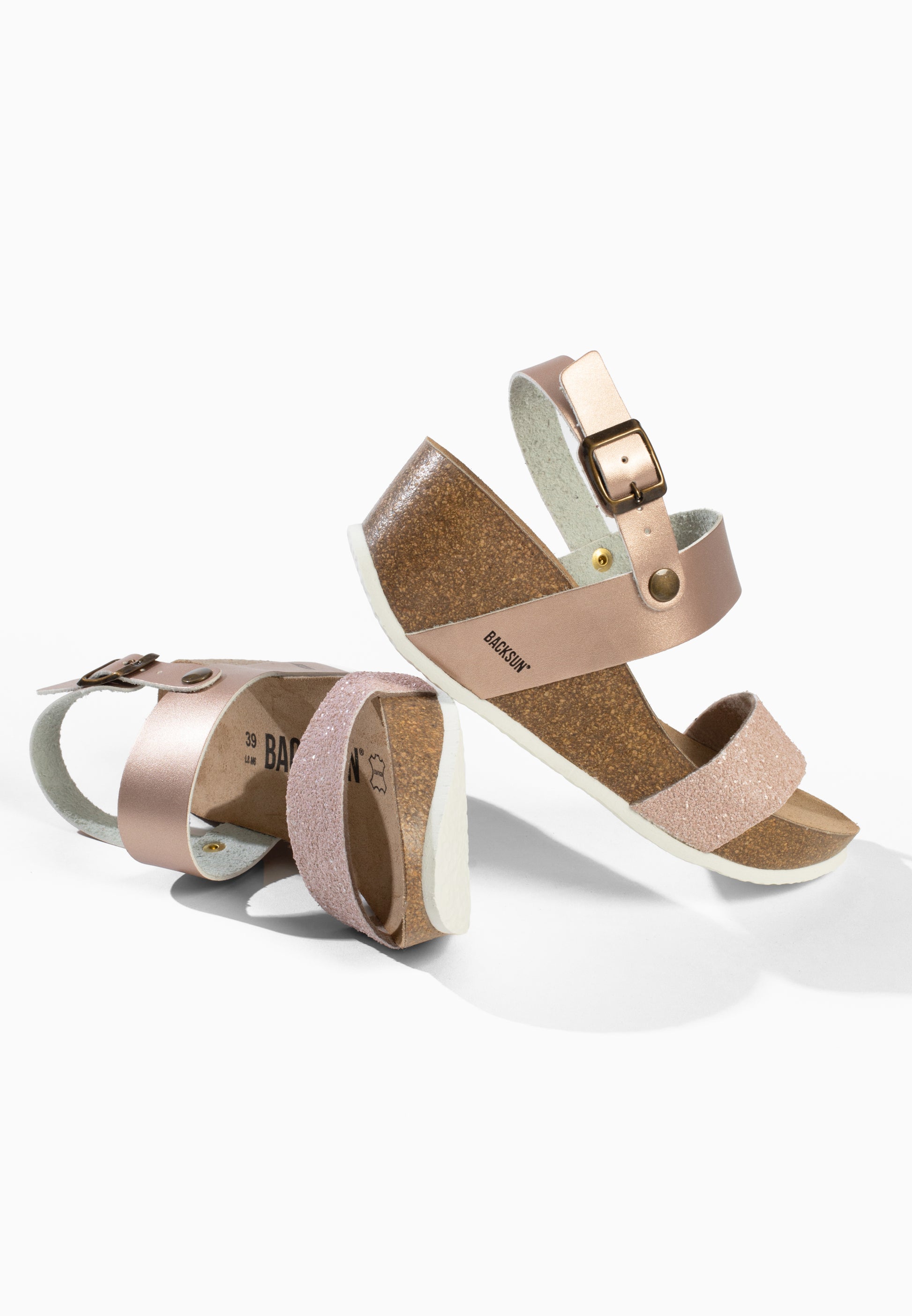 Sandales Compensées et Semi-compensées Cali Beige pailleté