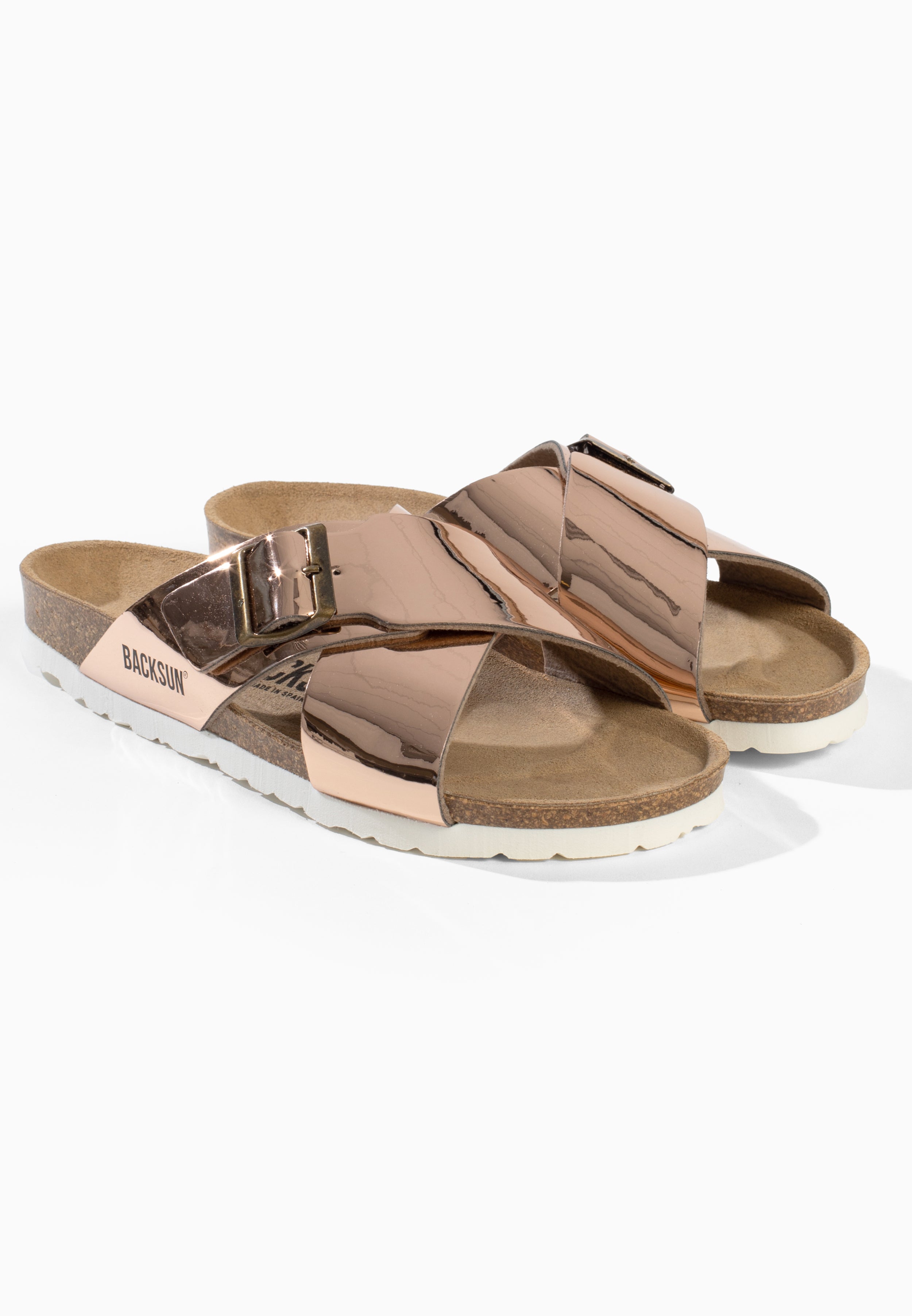 Sandales 2 Brides New York Rose Doré