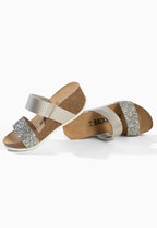 Silberne Keil- und Halbkeilsandalen Libreville