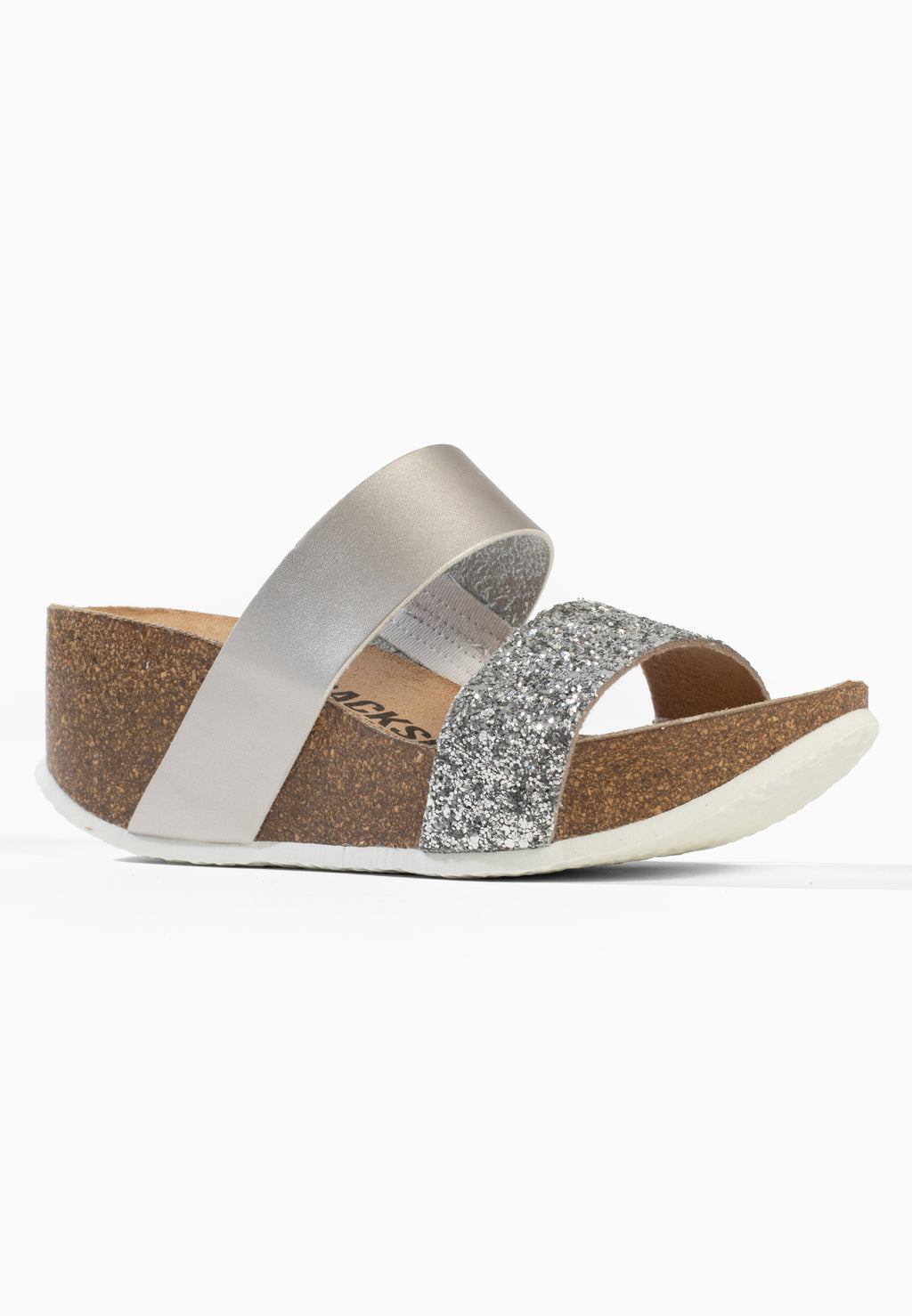 Silberne Keil- und Halbkeilsandalen Libreville