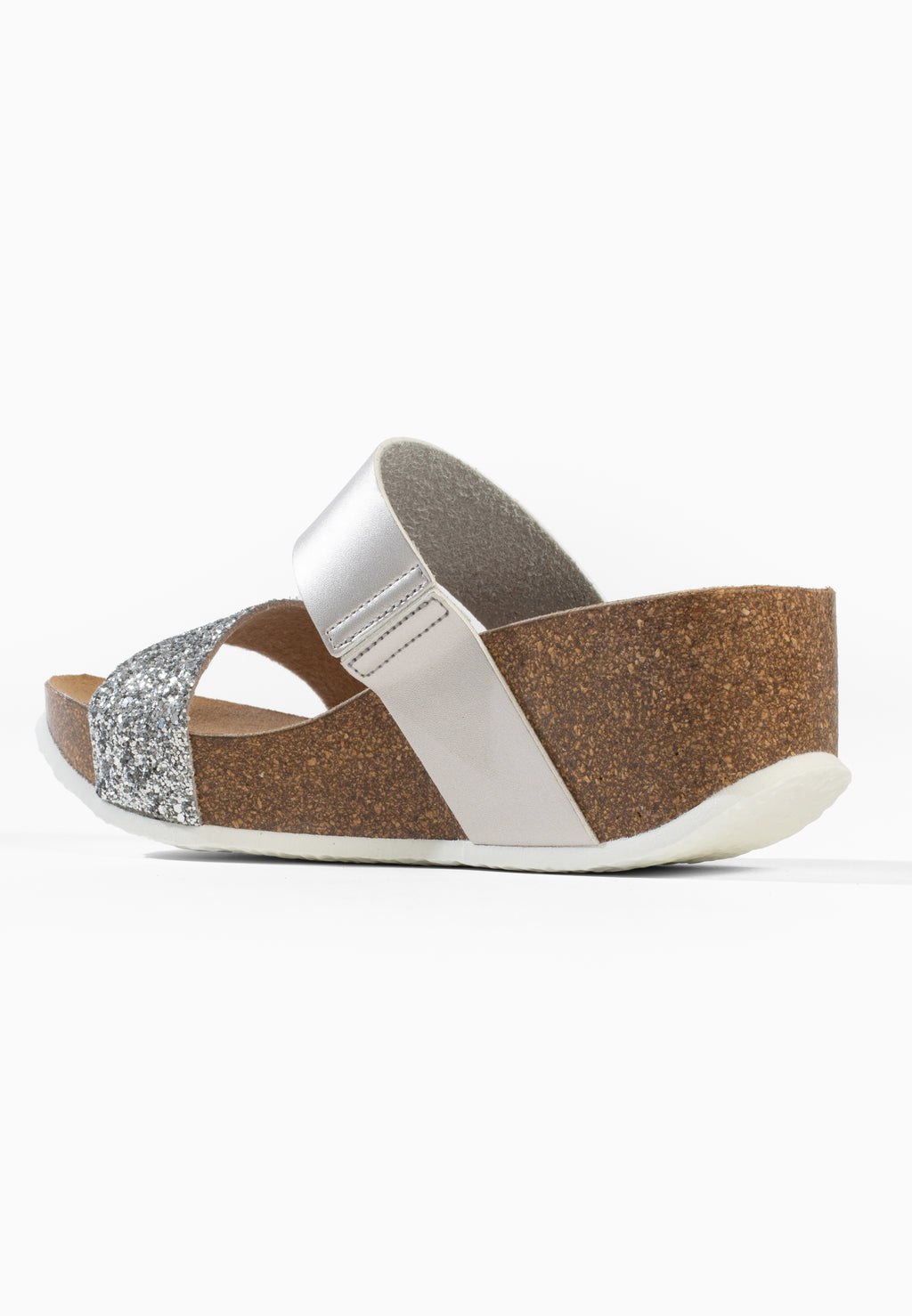 Silberne Keil- und Halbkeilsandalen Libreville