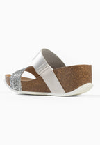 Silberne Keil- und Halbkeilsandalen Libreville