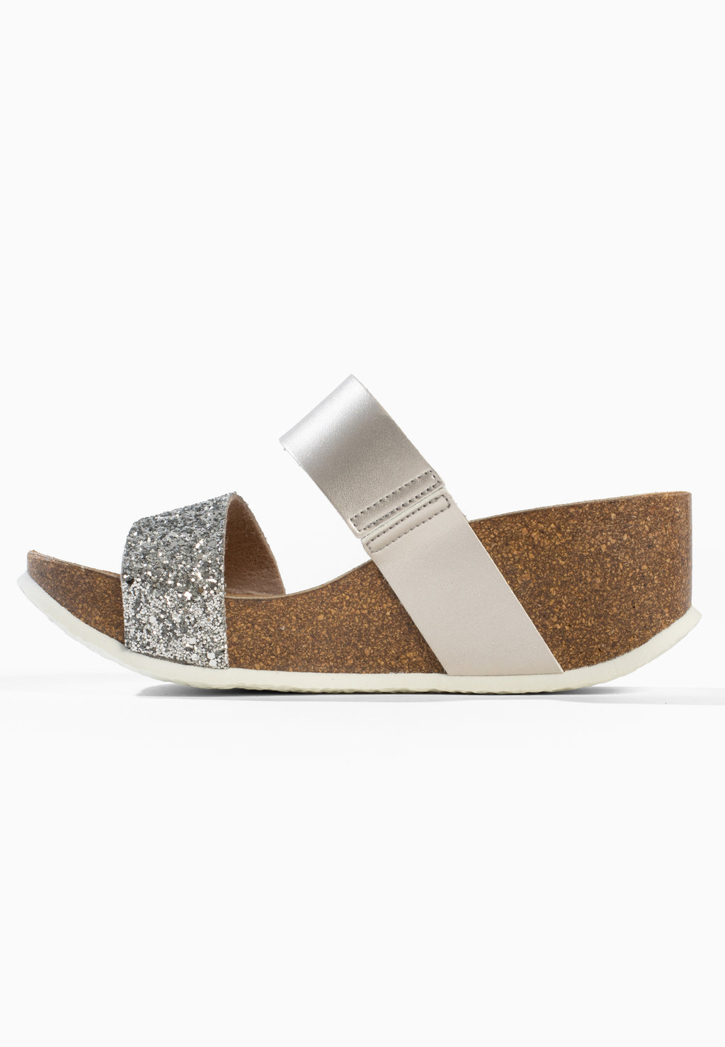 Silberne Keil- und Halbkeilsandalen Libreville