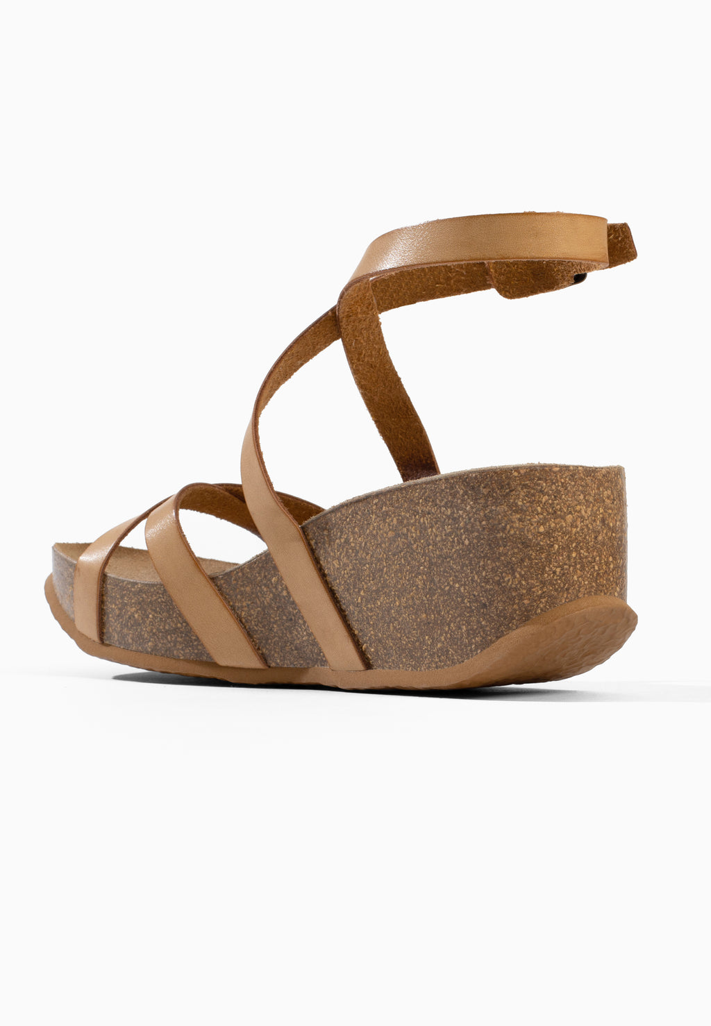 Dunedin Kamelfarbene Sandalen mit Keilabsatz und Halbkeilabsatz