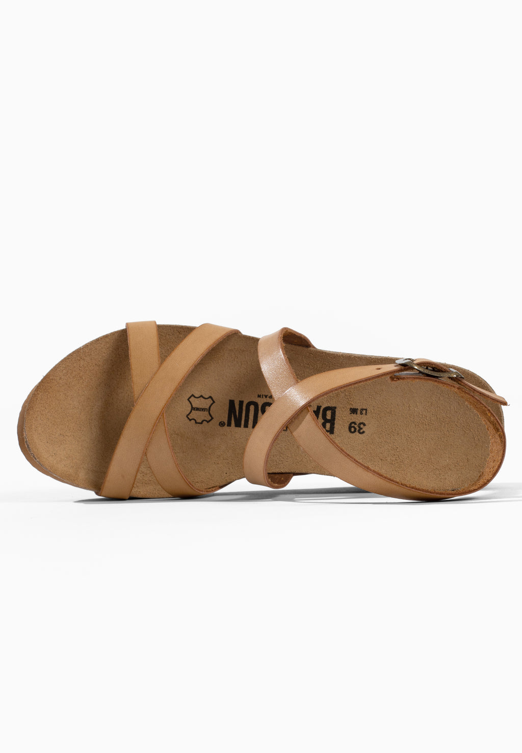 Dunedin Kamelfarbene Sandalen mit Keilabsatz und Halbkeilabsatz