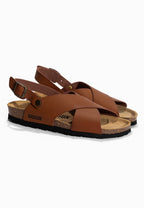Manabi Sandalen mit mehreren Riemen, Hellbraun
