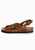 Manabi Sandalen mit mehreren Riemen, Hellbraun