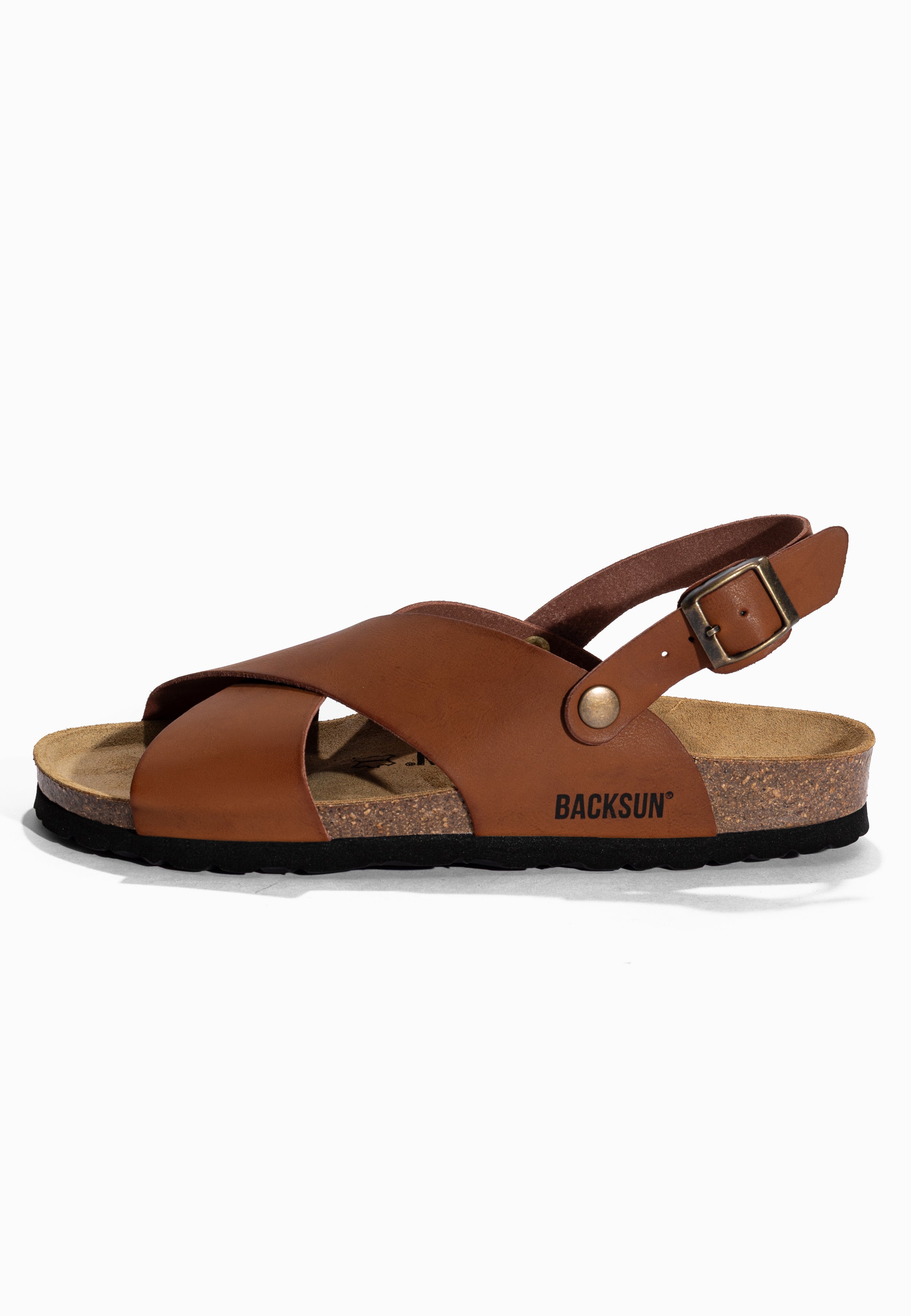 Manabi Sandalen mit mehreren Riemen, Hellbraun