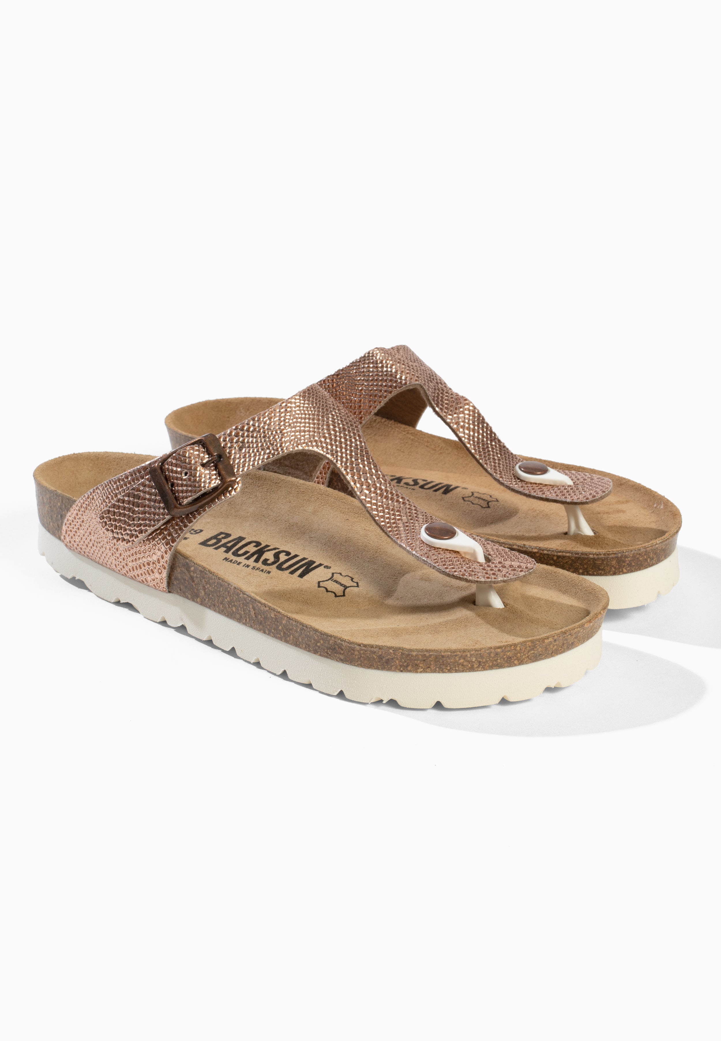 Sandales Singapore à entre-doigts Rose gold