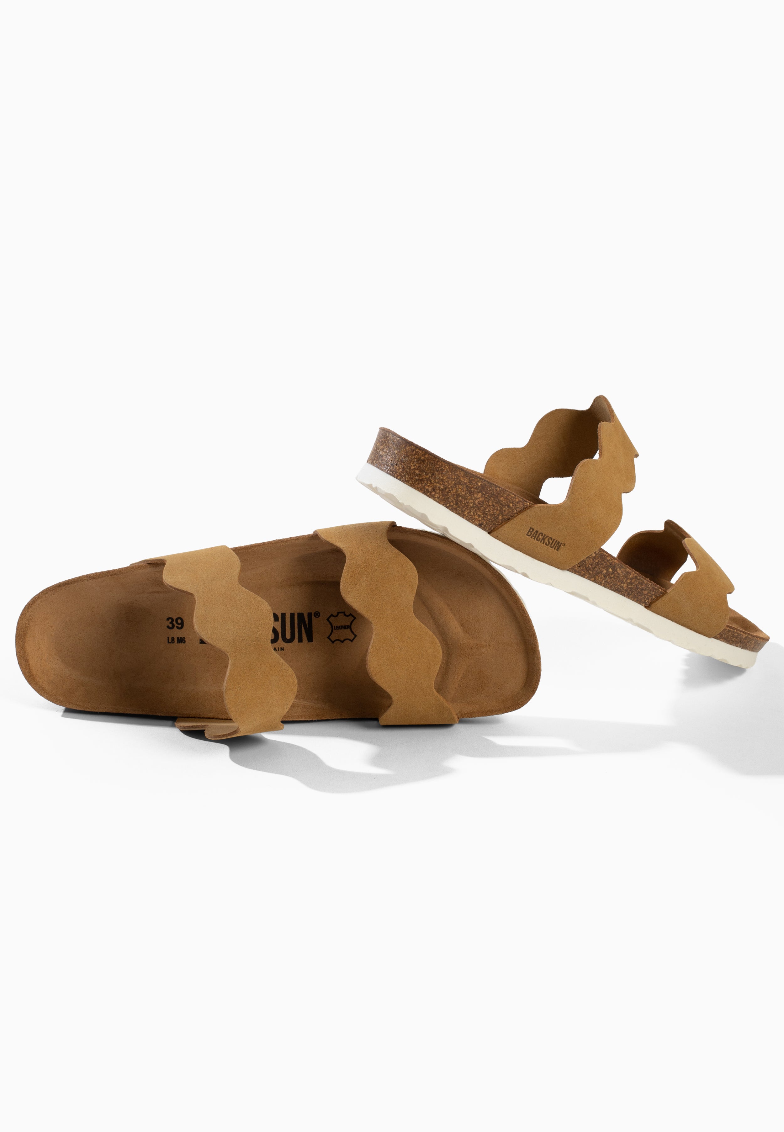 Sandales Sechura 2 Brides Camel 100 % Cuir