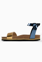 Sandales Junin Multi-Brides Bleu marine et or