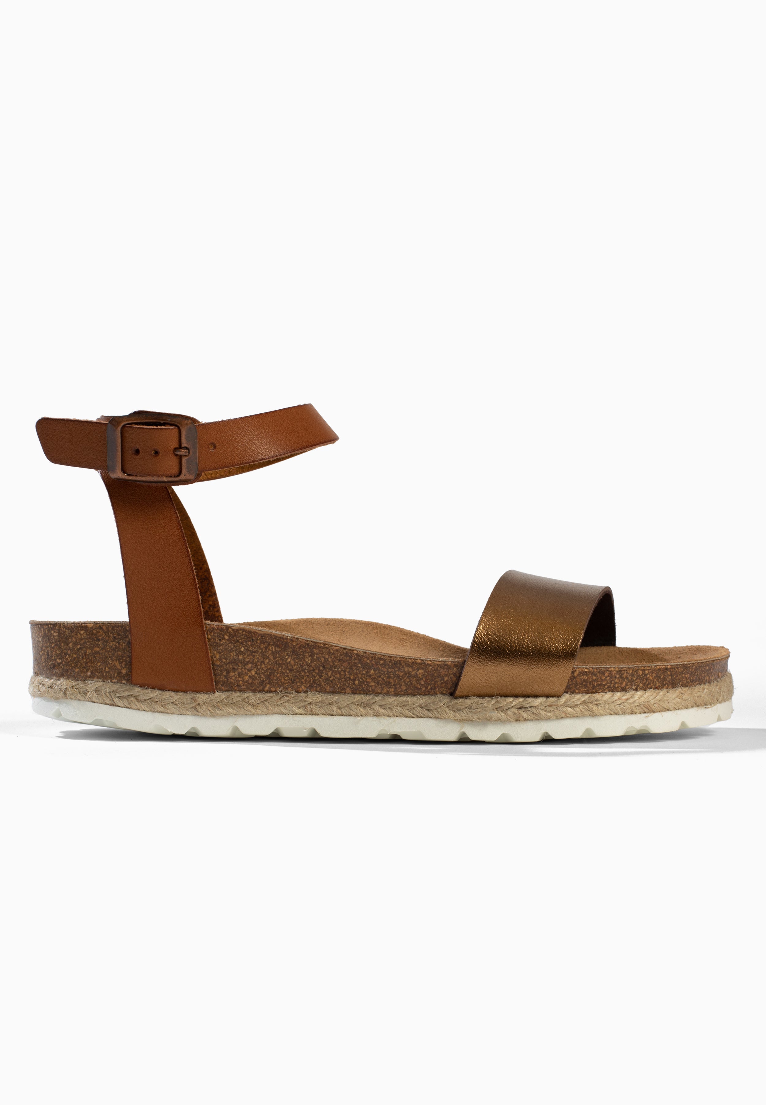 Sandales Multi-Brides Junin Beige et Bronze
