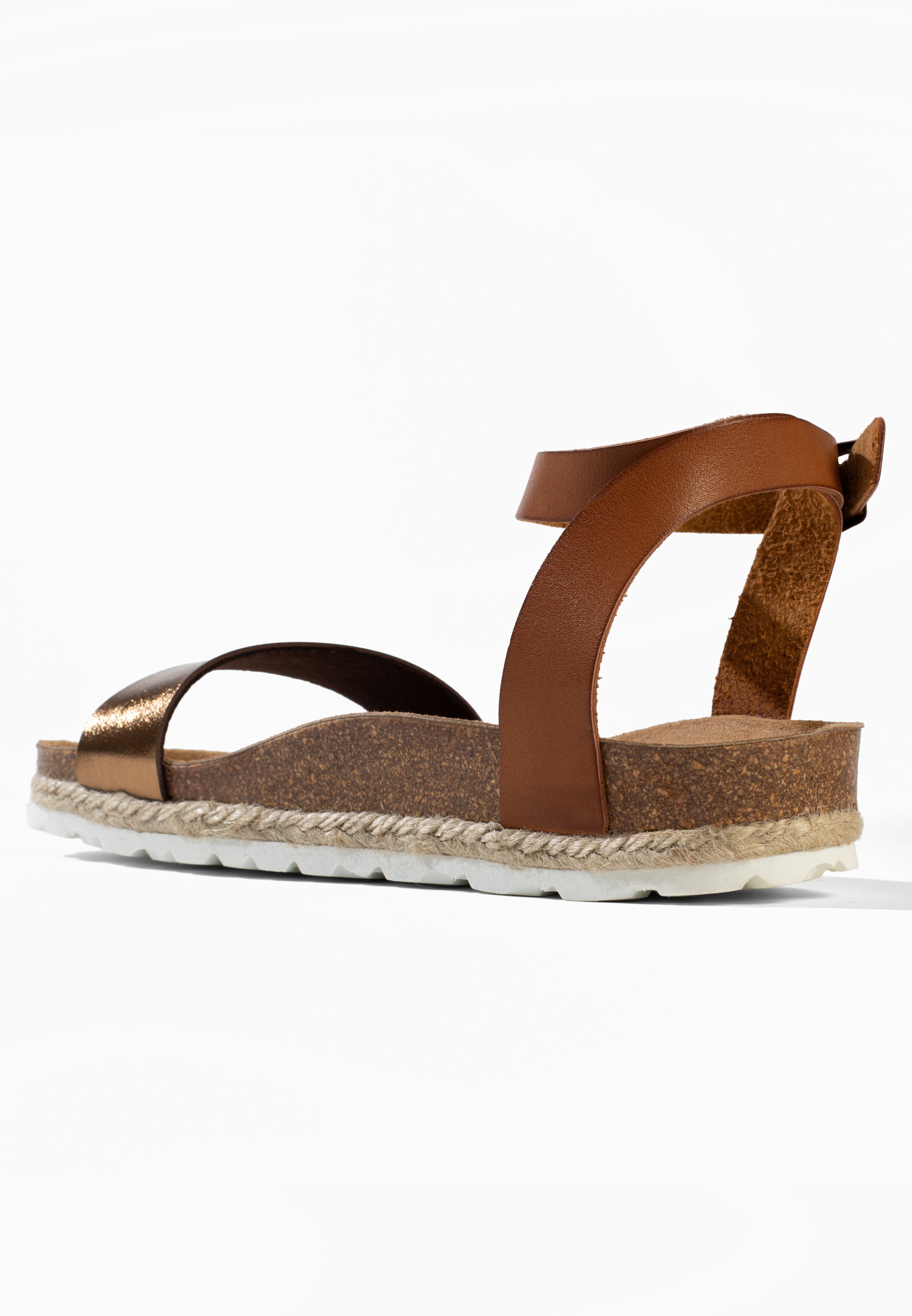 Sandales Multi-Brides Junin Beige et Bronze