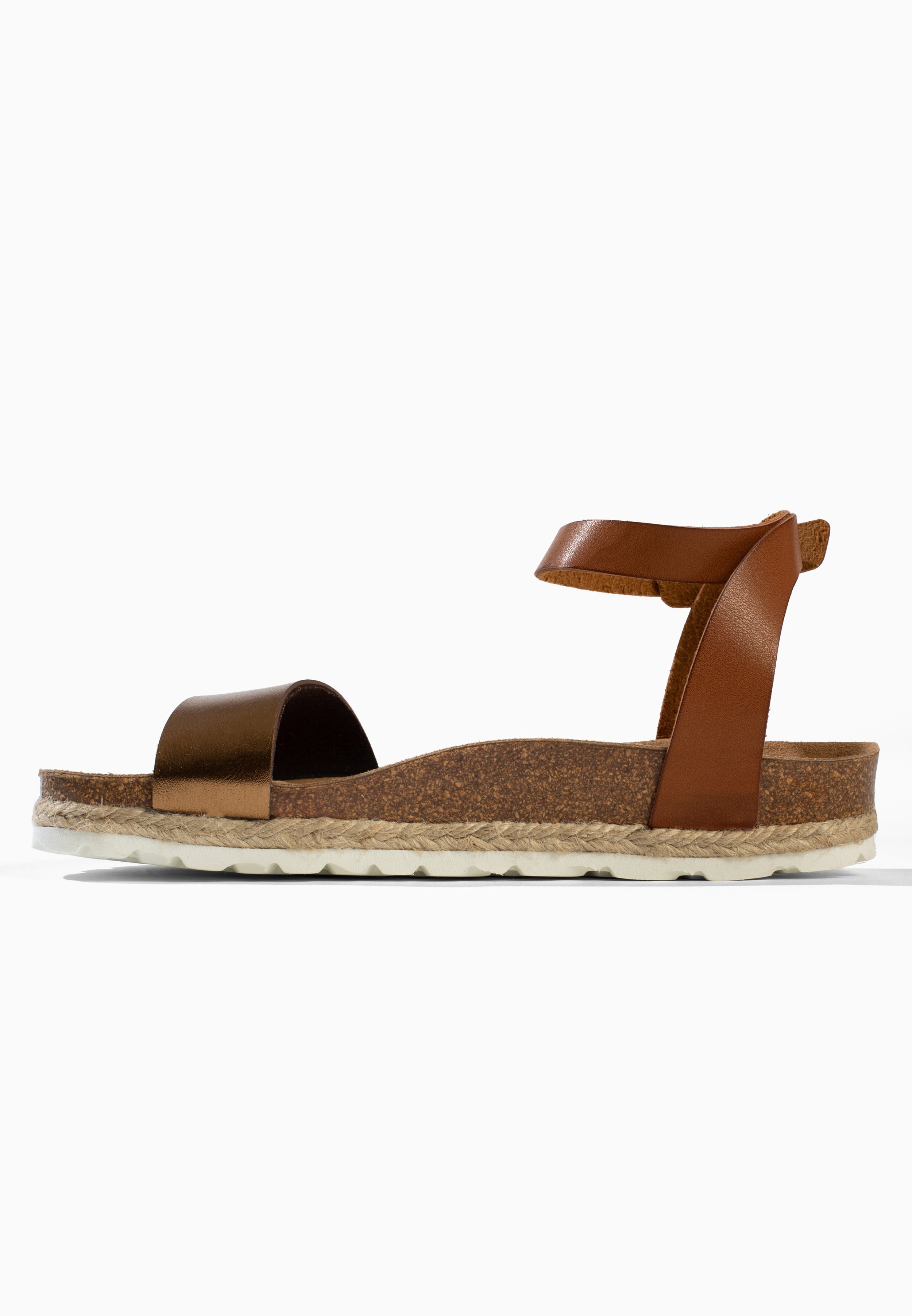 Sandales Multi-Brides Junin Beige et Bronze