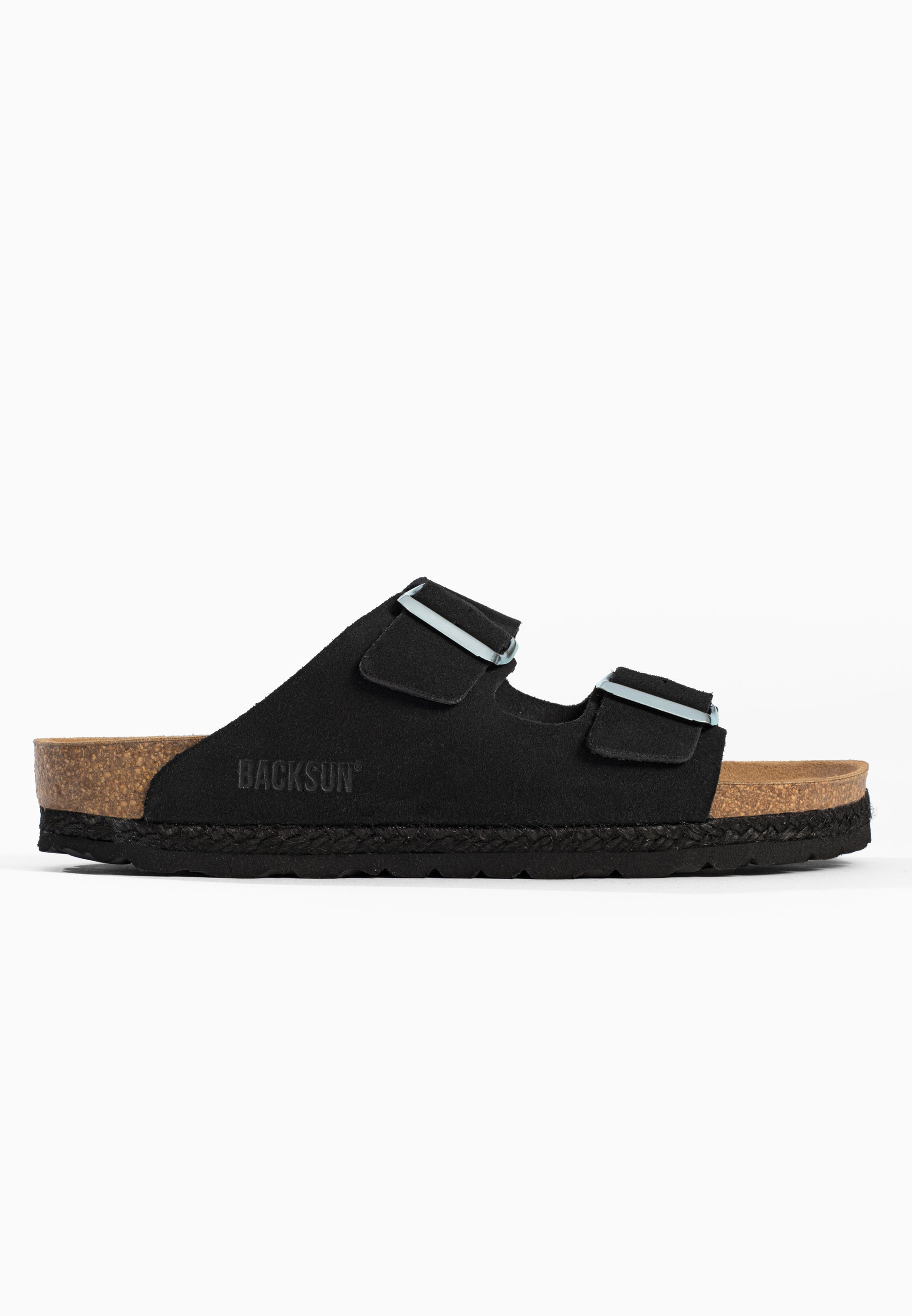 Vada Sandalen aus 100 % schwarzem Leder mit 2 Riemen