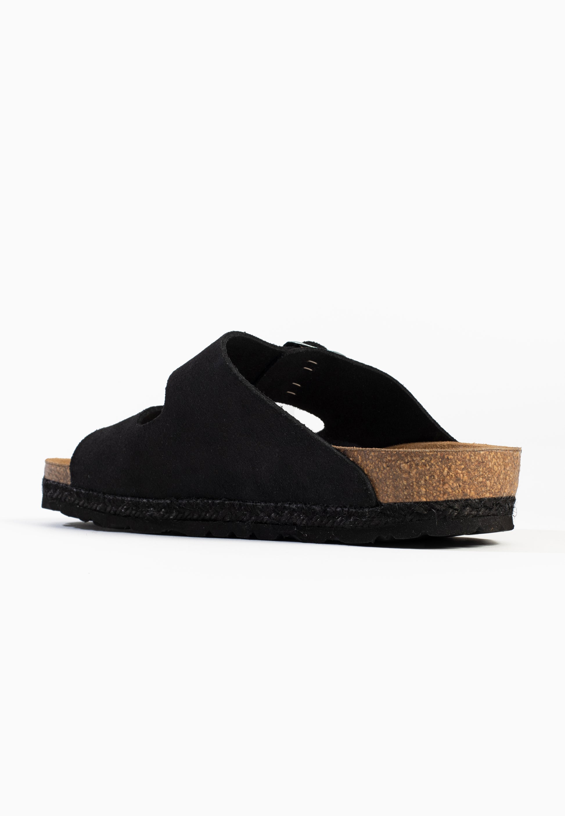 Vada Sandalen aus 100 % schwarzem Leder mit 2 Riemen