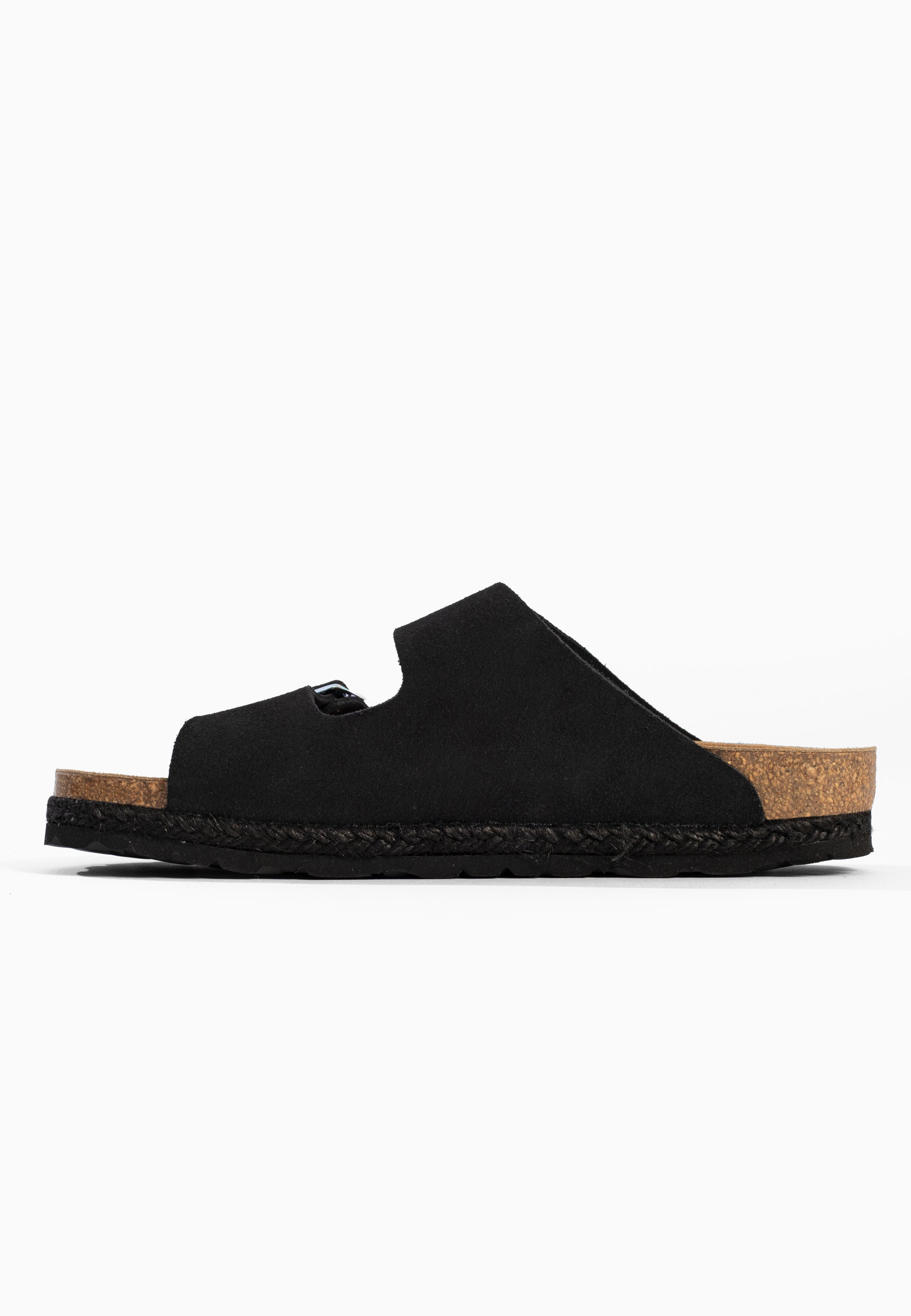 Vada Sandalen aus 100 % schwarzem Leder mit 2 Riemen