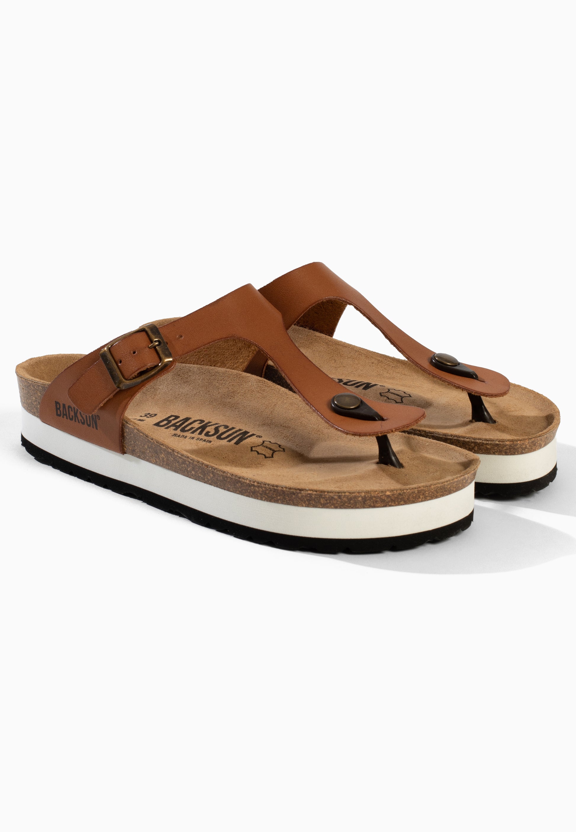 Alghero Tan Platform Sandals