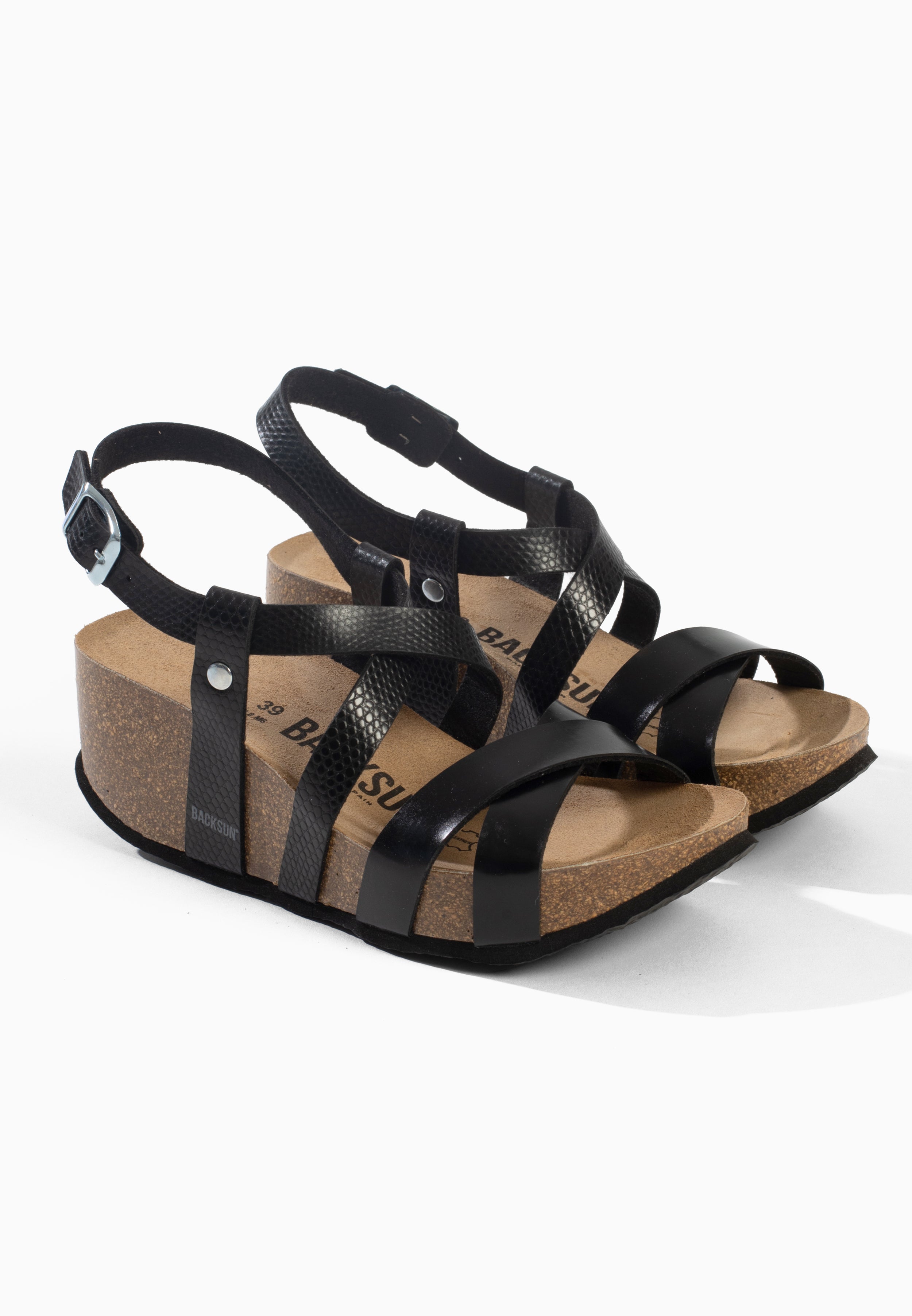 Sandales Compensées et Semi-compensées Catane Noir