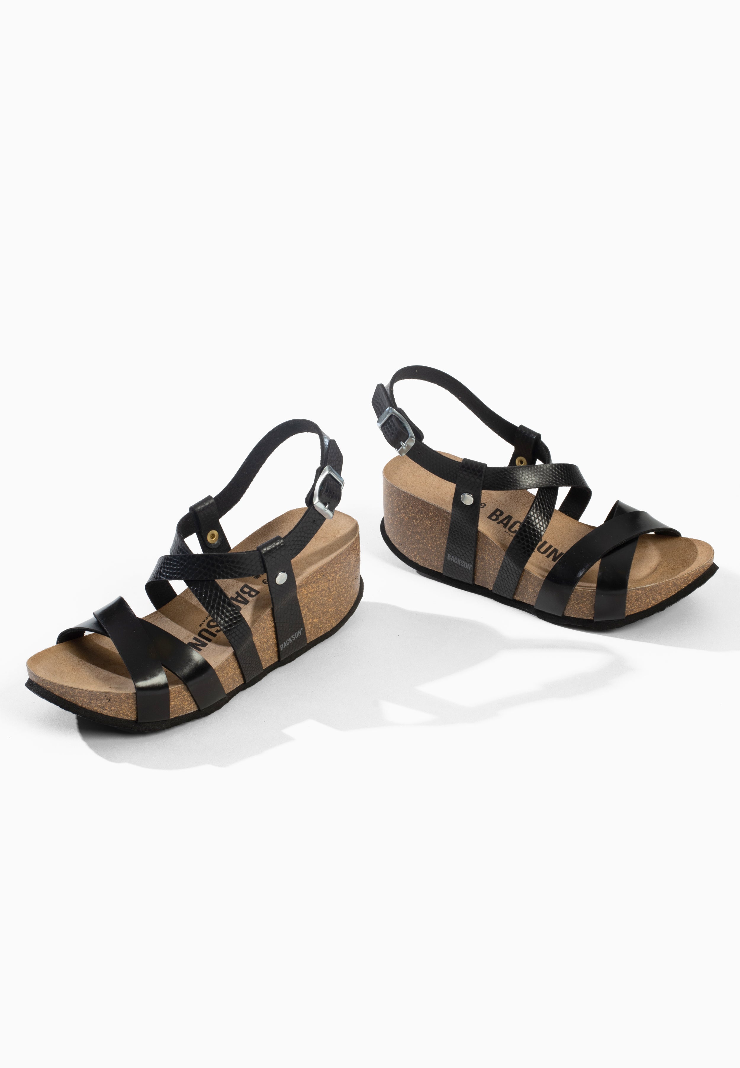 Sandales Compensées et Semi-compensées Catane Noir
