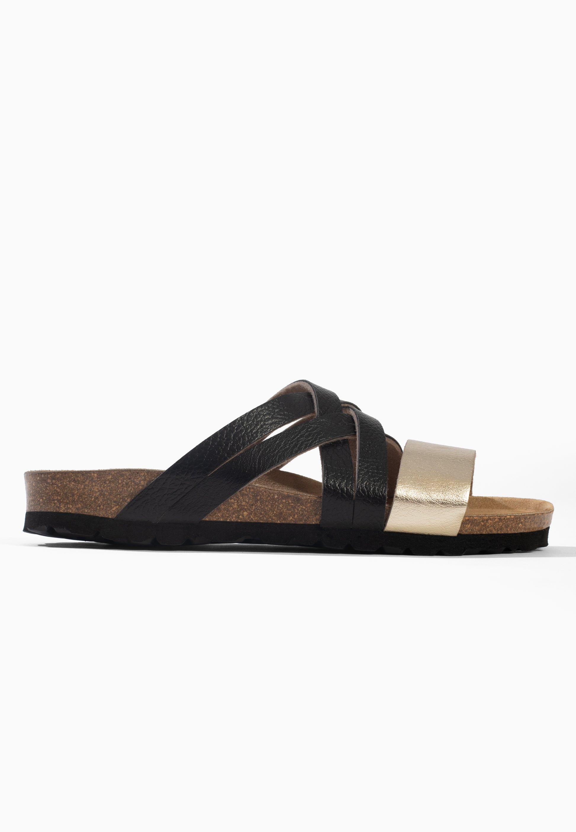 Sandales Multi-Brides Olbia Doré et Noir